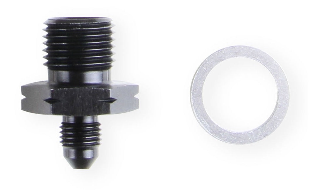 Earl’s GM LS Oil Pressure Gauge Adapter Fittings - Black - AT9919BFJERL
