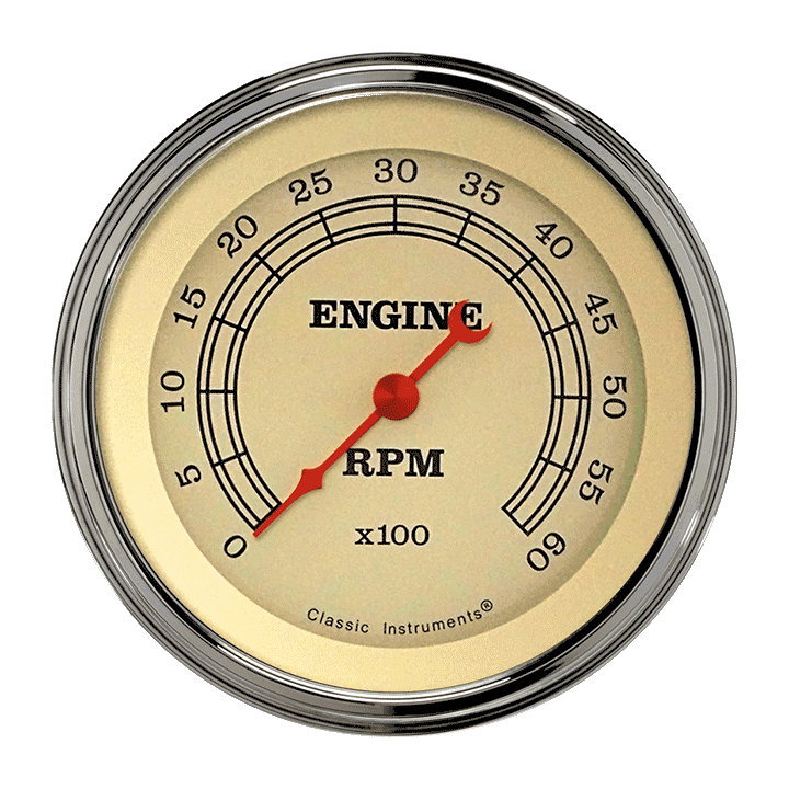 Classic Instruments Vintage 3" Tachometer Gauge (6000 RPM) - VT60SLC