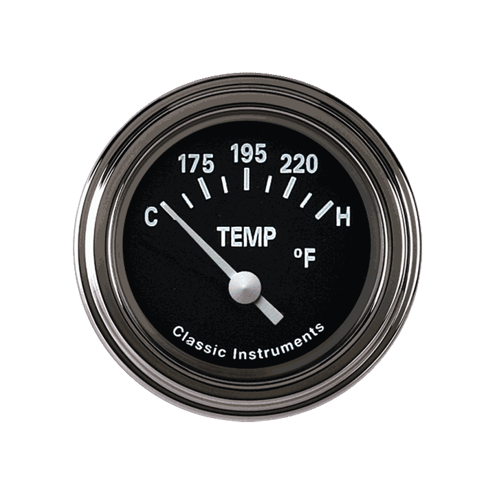 Classic Instruments Tetra Series, Black Temp Gauge - TE26BSLF