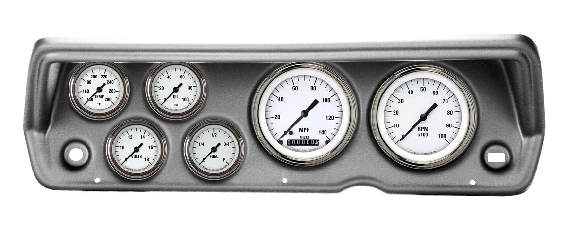 Classic Instruments 1970-76 Duster White Hot Full Sweep Six Gauge Set Mopar - CDDU70WH101BA