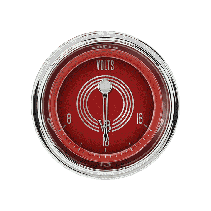 Classic Instruments V8 Red Steelie 2-1/8" Volt Gauge - V8RS30SLC