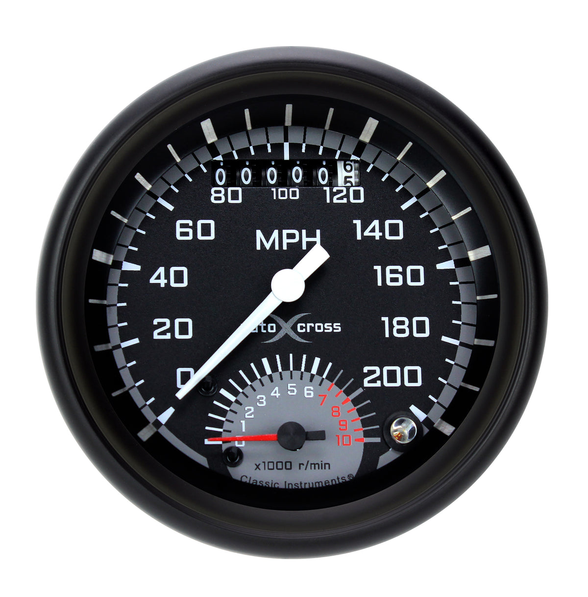 Classic Instruments AutoCross Gray 3-3/8" Ultimate Speedometer Gauge - AX20GBPF