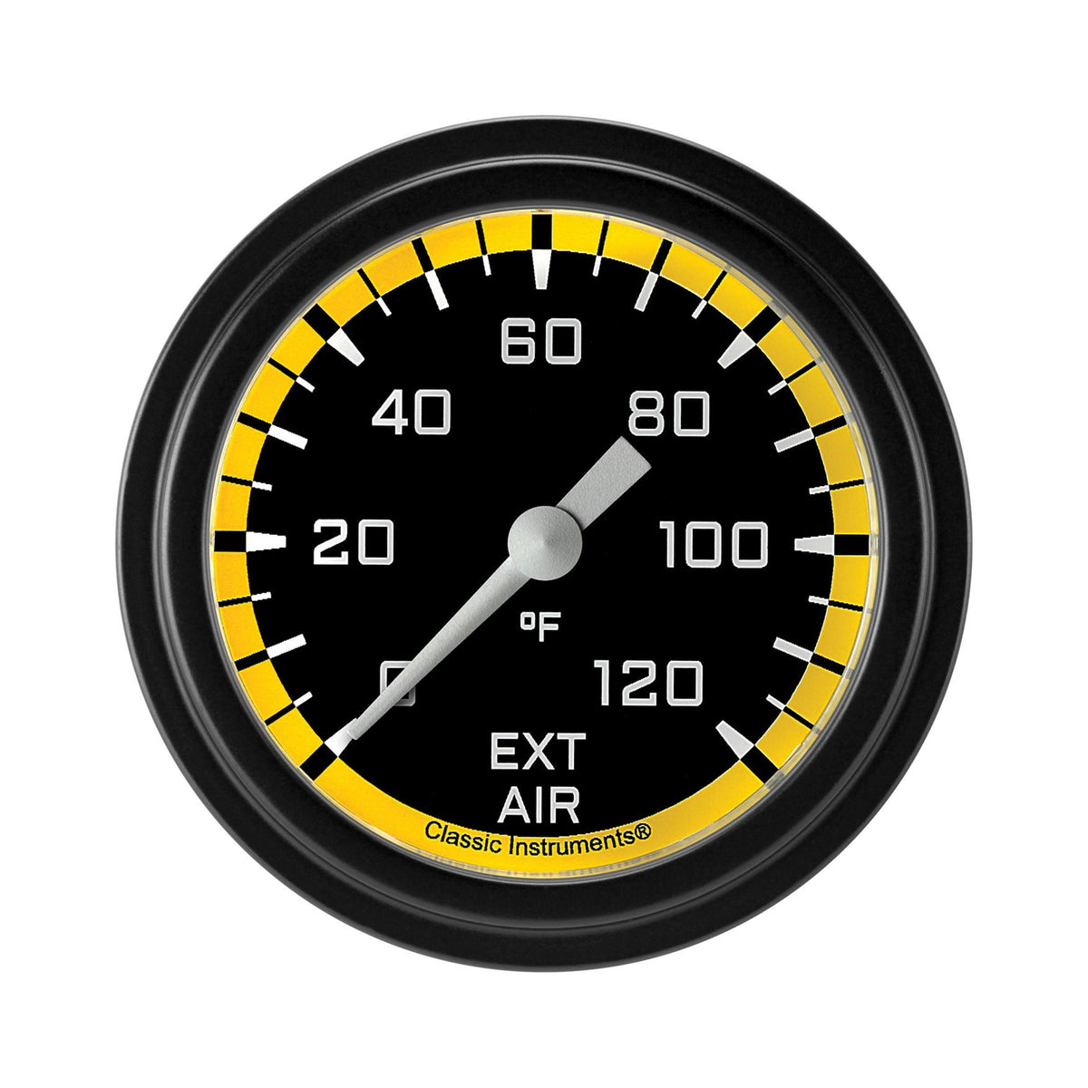 Classic Instruments Autocross Yellow 2-5/8" External Air Tempature Gauge - AX399YBLF