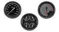 Classic Instruments AutoCross Gray Three Gauge Set - AX53GBLF