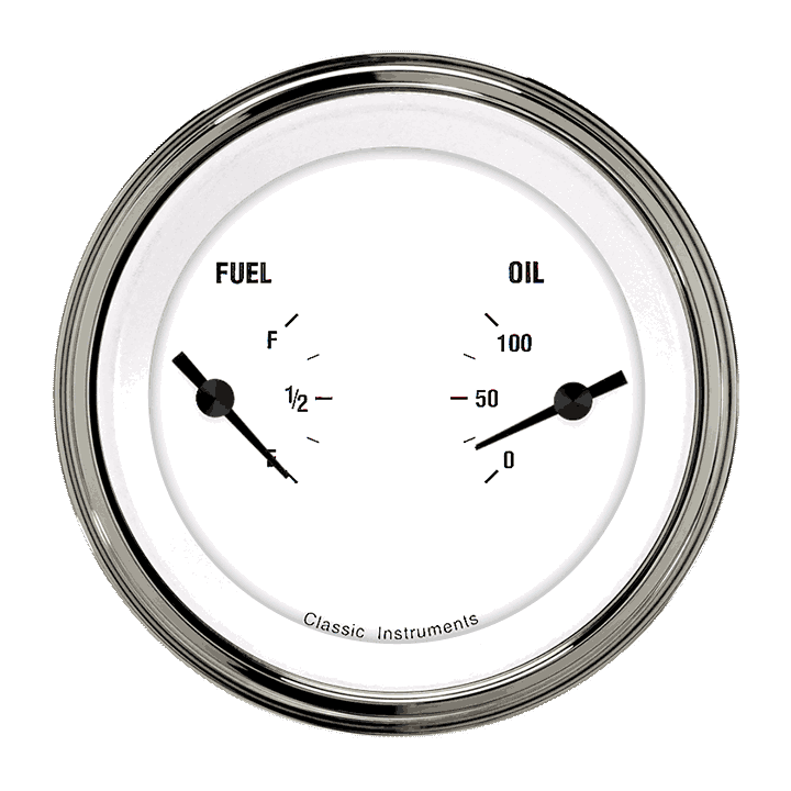 Classic Instruments White Hot 3" Dual - Fuel & Oil - WH72SLC