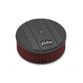 Holley Finned Vintage Style Air Cleaner - 14" Diameter x 4" Tall - Round - 120-157