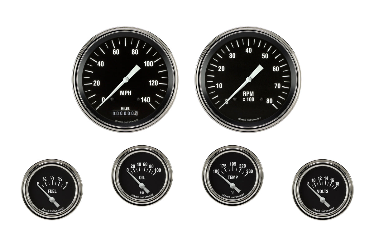 Classic Instruments Hot Rod Six Gauge Set - HR251SLF