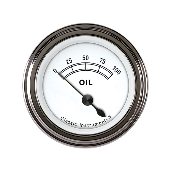 Classic Instruments Classic White 2-1/8" Oil Pressure Gauge - CW81SLF