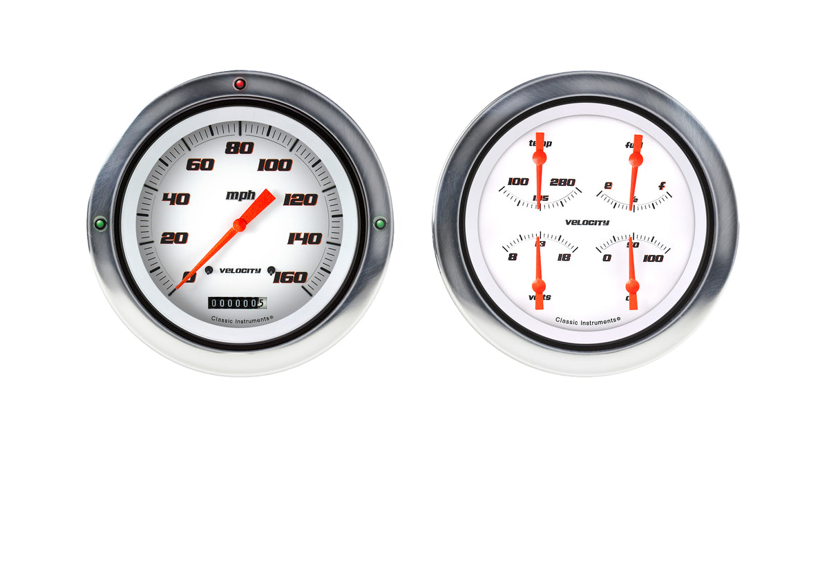 Classic Instruments Velocity Series White 1954-55 Chevy Truck Package - CT54VSW52