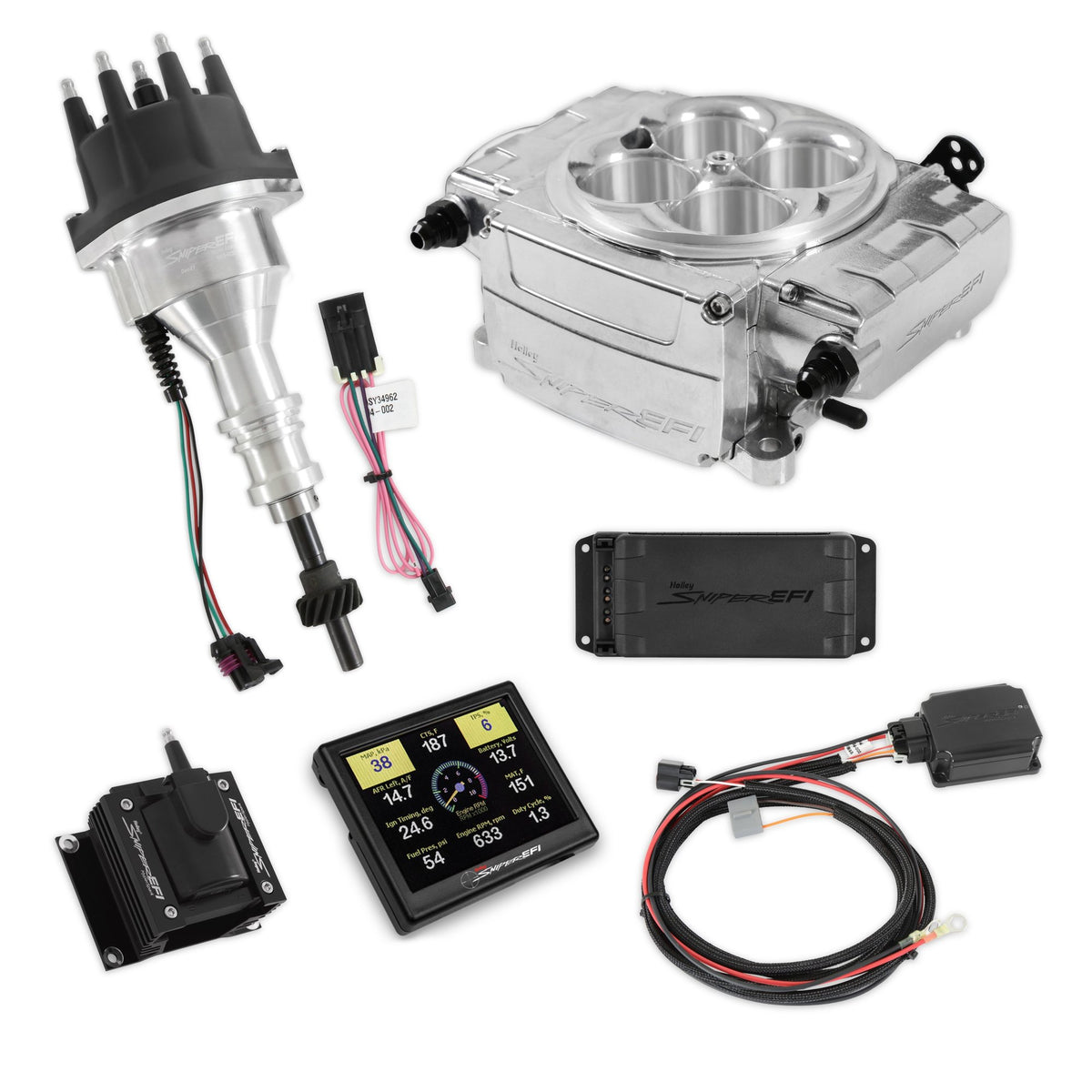 Holley Sniper 2 EFI Bundle with HyperSpark Ignition System - 550-510-3PX-SBF