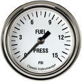 Classic Instruments White Hot 2-5/8" Fuel Pressure Gauge (15 PSI) - WH345SLF