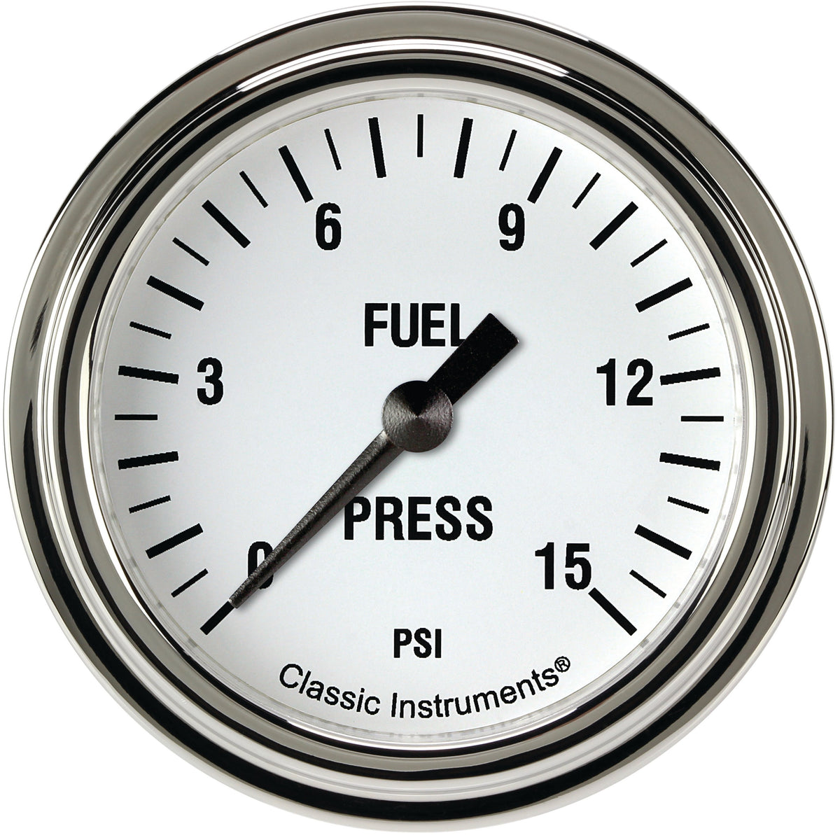Classic Instruments White Hot 2-5/8" Fuel Pressure Gauge (15 PSI) - WH345SLF