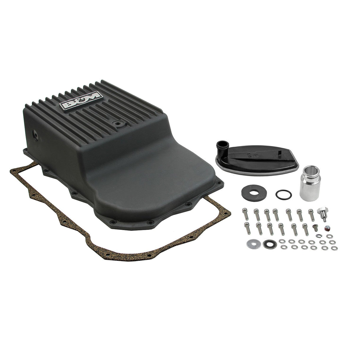 B&M Hi-Tek Deep Heavy Duty Transmission Pan - ZF 845RE/850RE/8HP70/8HP75 - Black 71395