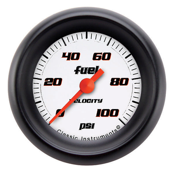 Classic Instruments Velocity White 2-1/8" Fuel Pressure Electric Gauge (100 PSI) - VS146WBPF
