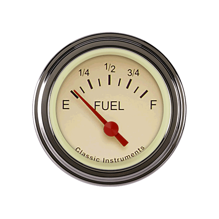 Classic Instruments Tetra 2-1/8" Fuel Level Gauge Tan (240-33 Ohm) - TE09TSLC