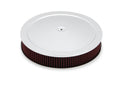 Holley 4500 drop base air cleaner chrome w/3" red washable gauze filter - 120-4530