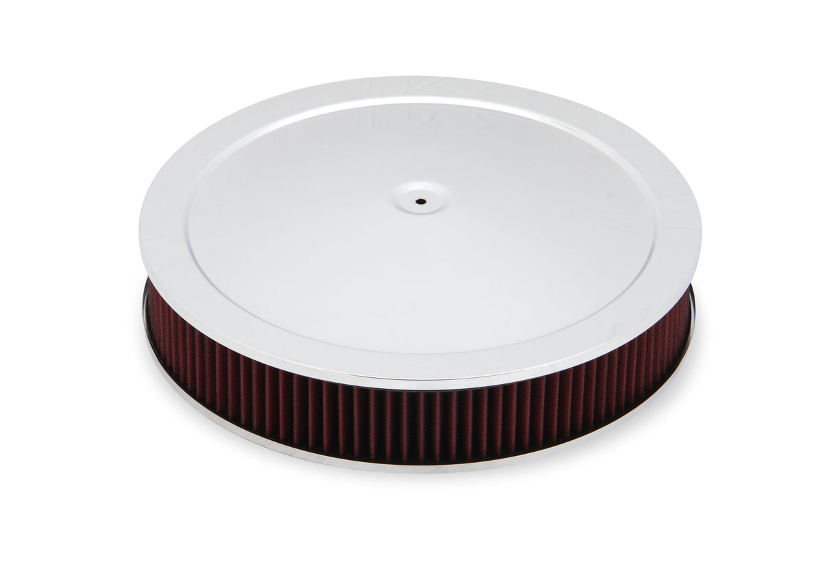 Holley 4500 drop base air cleaner chrome w/3" red washable gauze filter - 120-4530