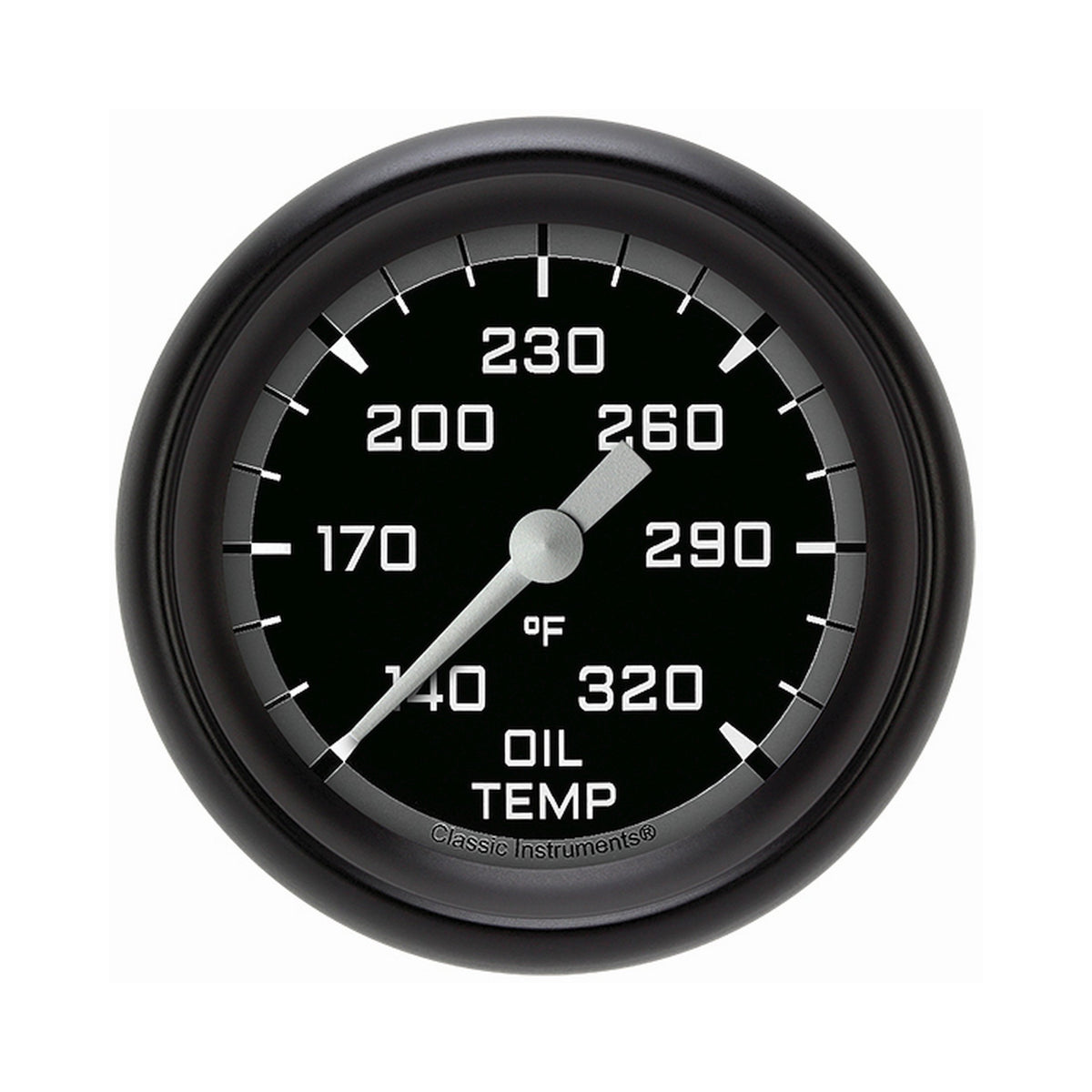 Classic Instruments Autocross Gray 2-5/8" Oil Temperature Gauge - AX328GBPF
