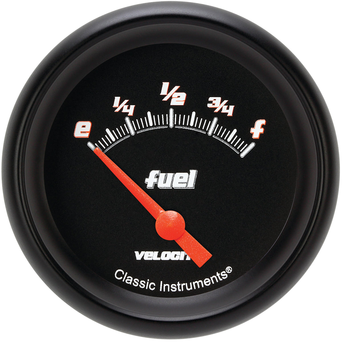 Classic Instruments Velocity Black 2-5/8" Fuel Level Gauge (0-30 Ohm) - VS214BBPF