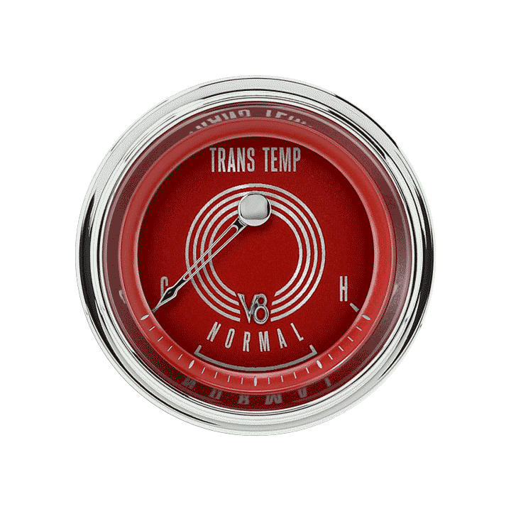 Classic Instruments V8 Red Steelie 2-1/8" Transmission Temperature Gauge - V8RS27SHC