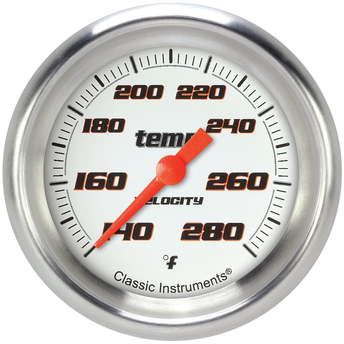 Classic Instruments Velocity White 2-5/8" Full Sweep Water Temp Gauge - VS326WAPF-12