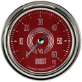 Classic Instruments V8 Red Steelie 2-5/8" Boost Gauge (60 PSI) - V8RS343SLC