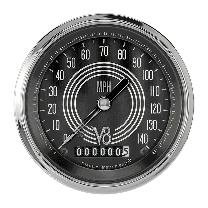 Classic Instruments V8 Speedster 3-3/8" Speedometer Gauge - V8SR55SHC