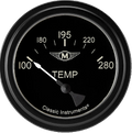 Classic Instruments Moal Bomber 2-5/8" Short Sweep Water Temperature Gauge - MA226BLF-04
