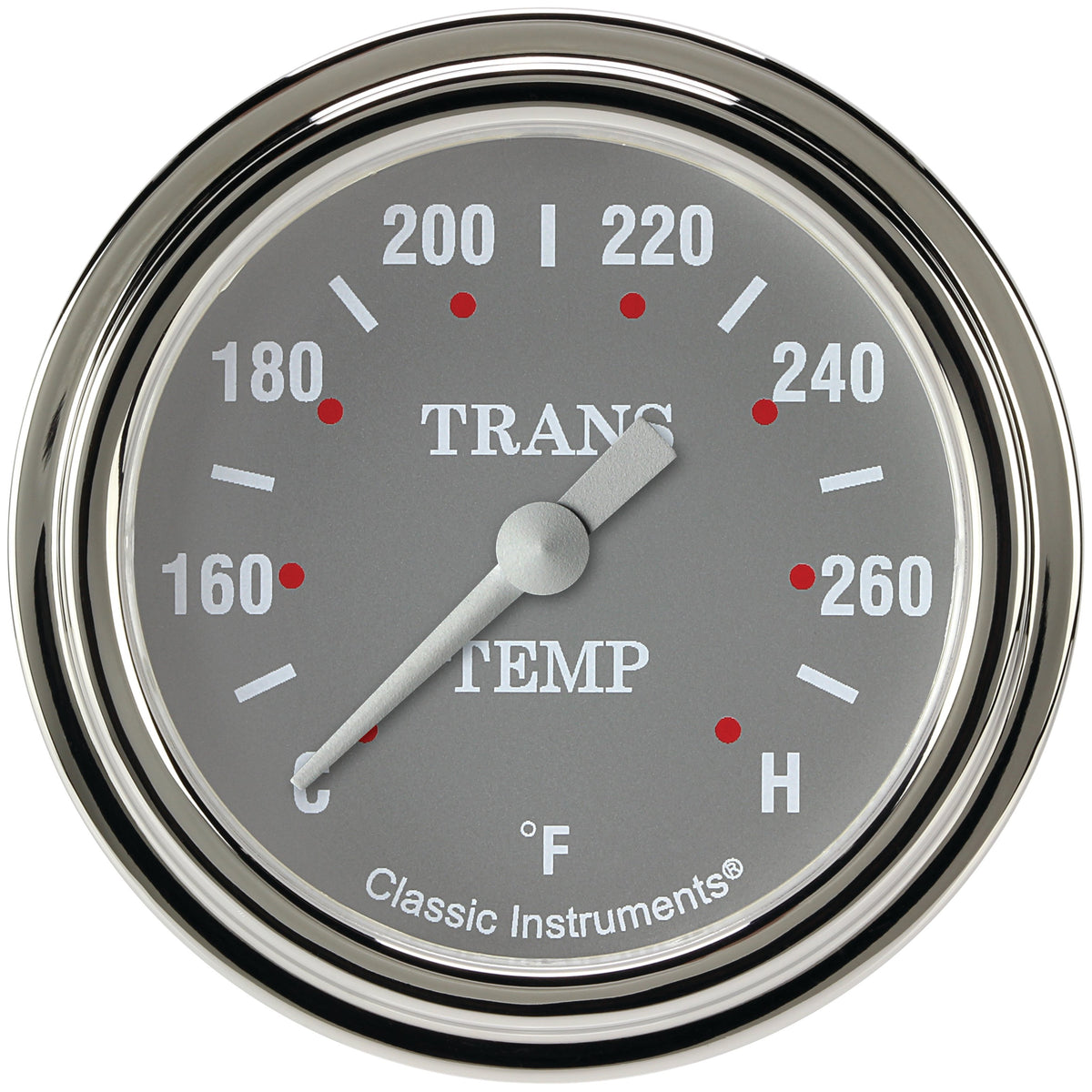 Classic Instruments Silver Gray 2-5/8" Transmission Temperature Gauge - SG327SLF