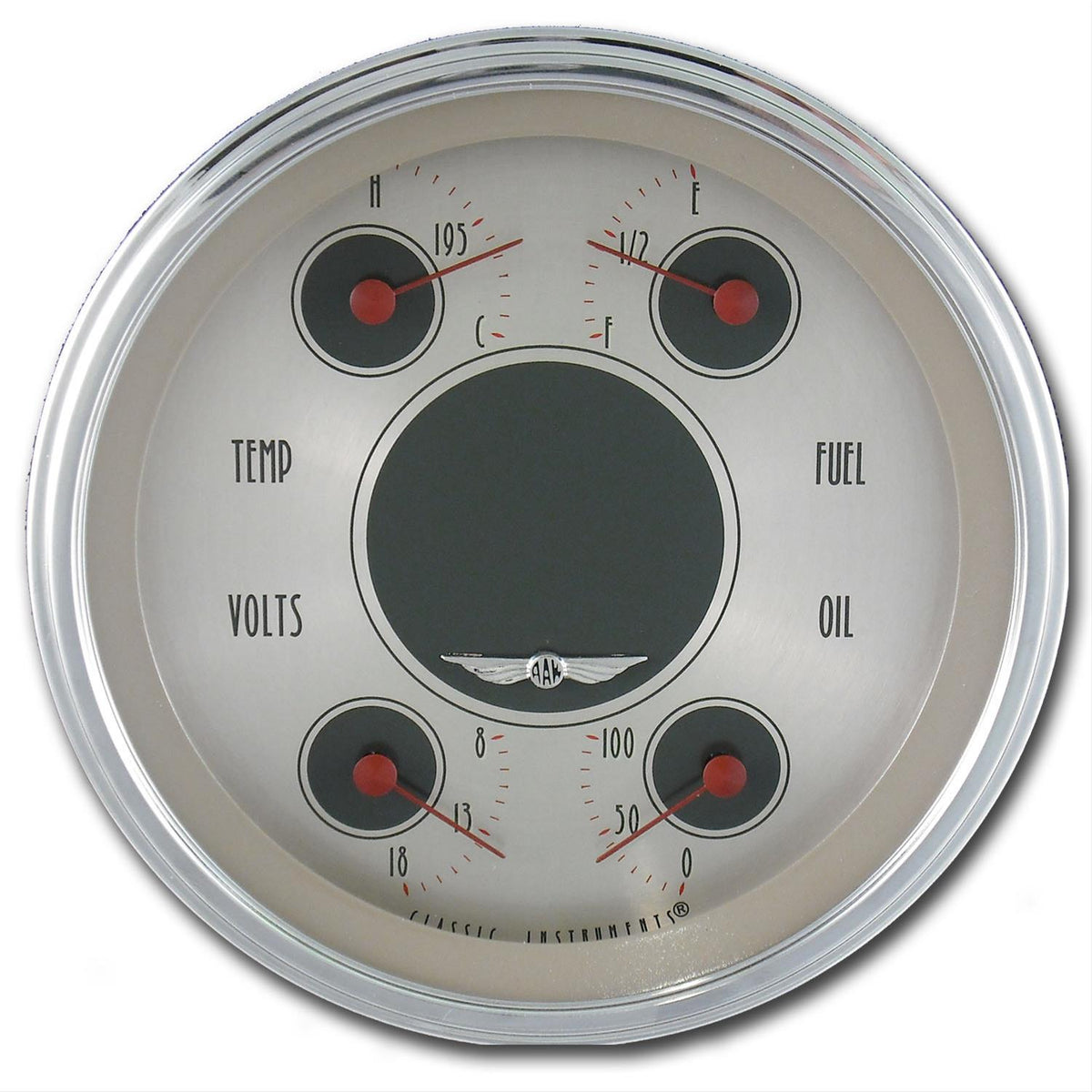 Classic Instruments All American Nickel 4-5/8" Quad Gauge - AN78SLC