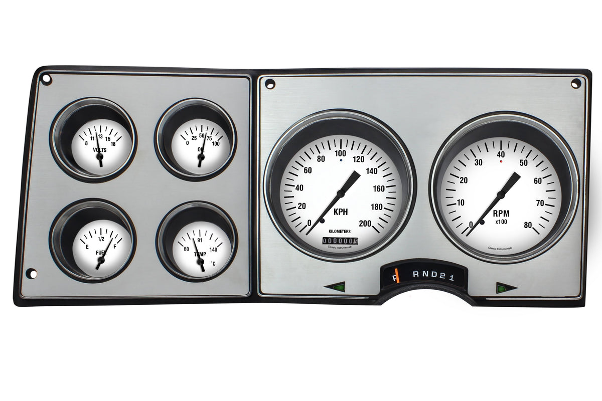 Classic Instruments 1973-87 Chevy Truck White Hot, Metric-GM - CT73WH-M