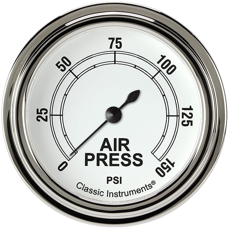 Classic Instruments Classic White 2-5/8" Air Pressure Gauge - CW318SLF