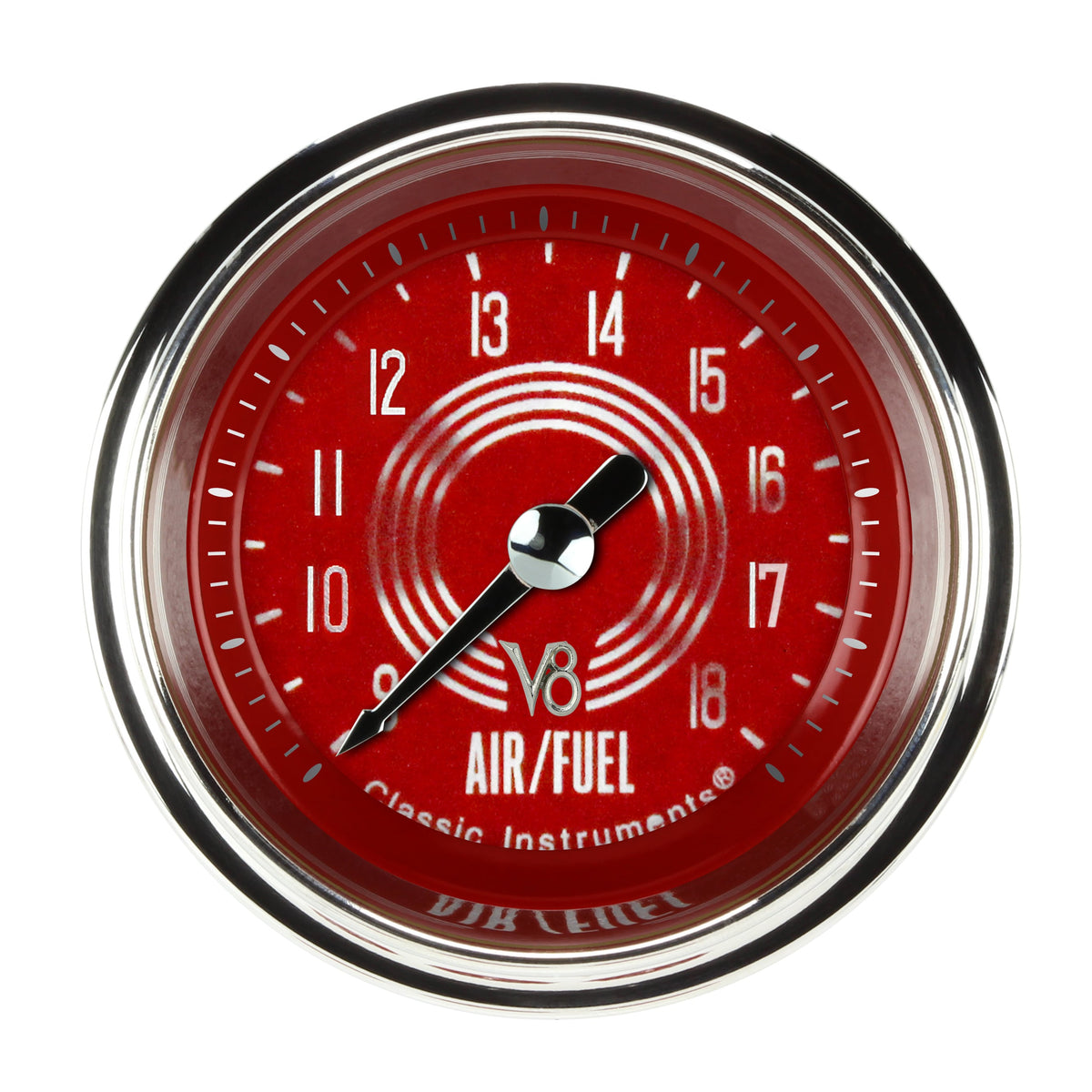 Classic Instruments V8 Red Steelie 2-1/8" Air Fuel Ratio Gauge - V8RS194SHC