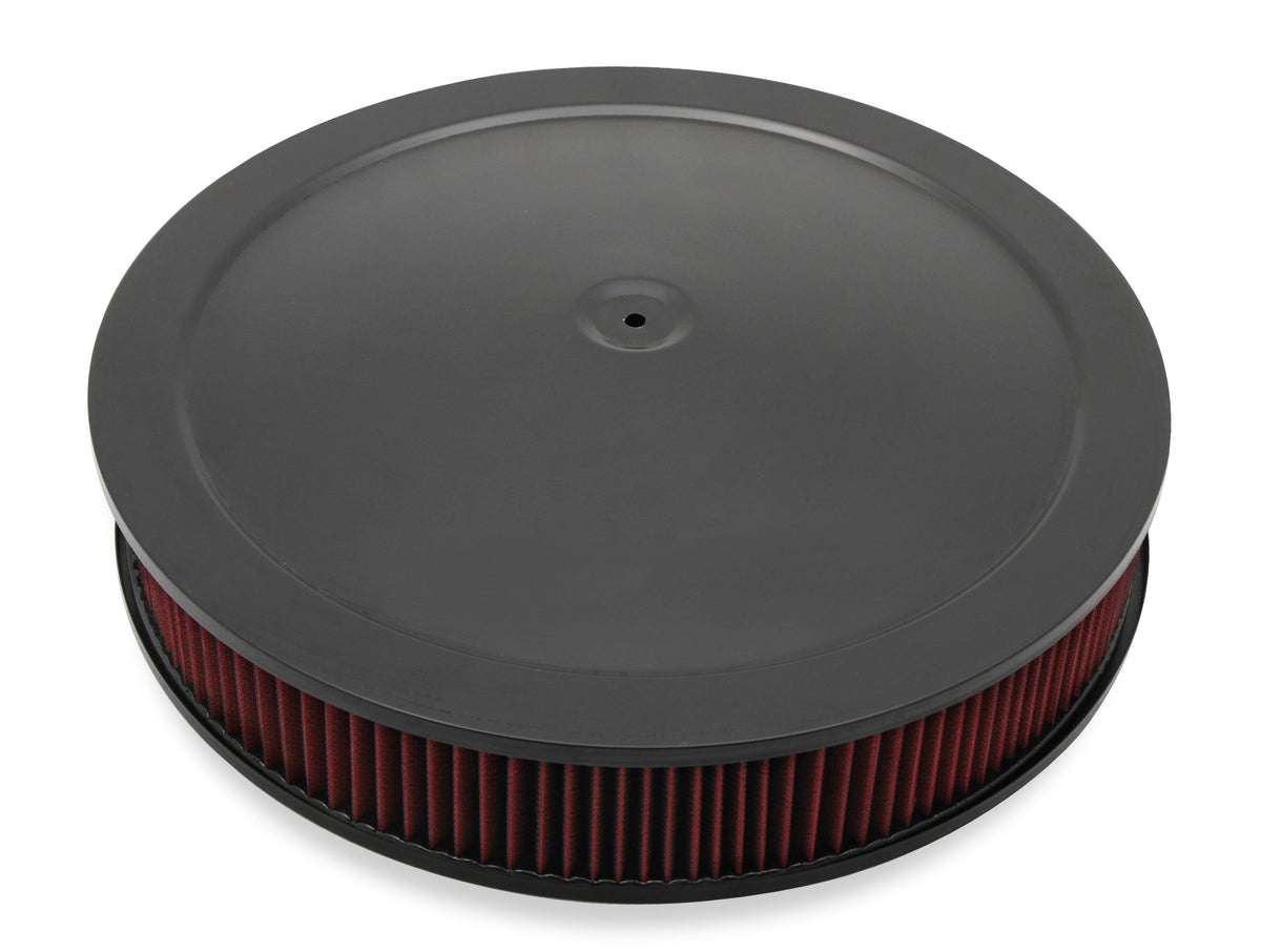 Holley 4500 drop base air cleaner black w/3" red washable gauze filter - 120-4630