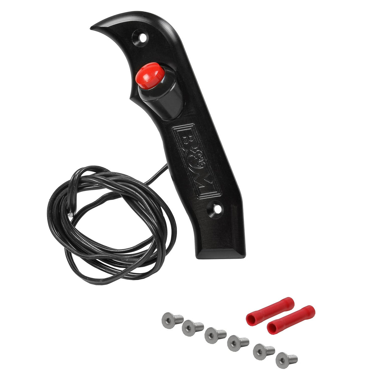 B&M Magnum Grip Side Plate with Button - Left - Black - 81063BM