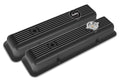 Holley Valve Covers - Muscle Series - Finned - SBC - Satin Black Machined - 241-135