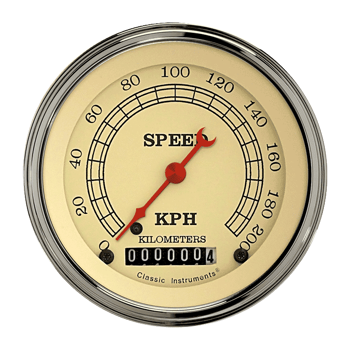 Classic Instruments Vintage Series 3" Speedometer Gauge (200 KPH) - VT59SLC