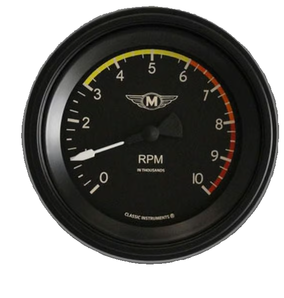 Classic Instruments Moal Bomber 3" Tachometer Gauge (10K) - MA10BLC