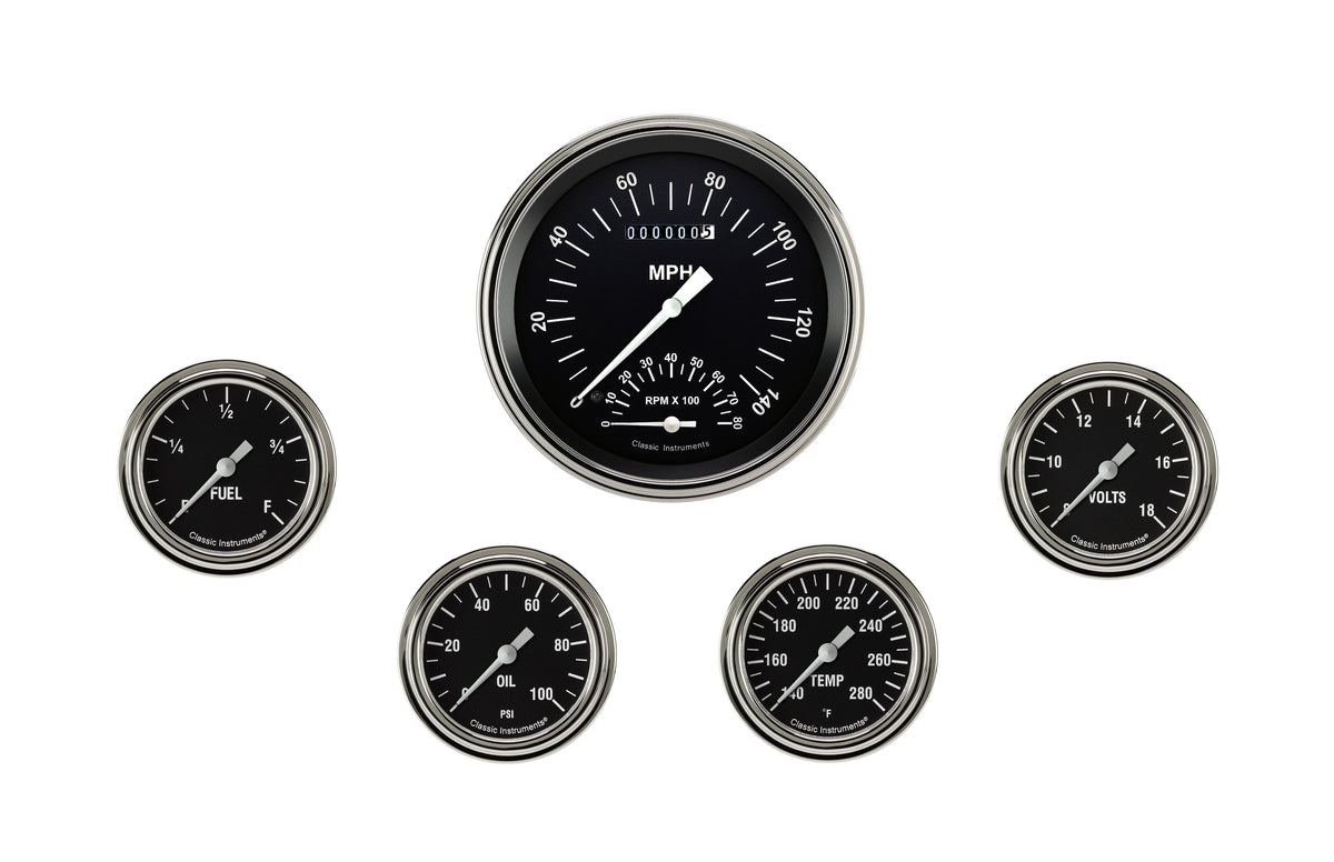 Classic Instruments Hot Rod Five Gauge Set - HR365SLF