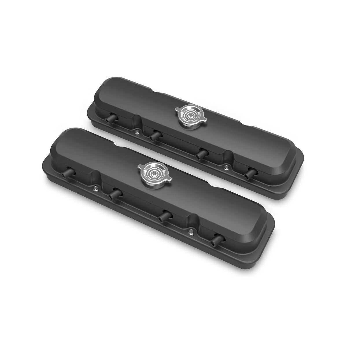 Holley 2-Piece Pontiac Style Valve Cover - Gen III/IV LS - Satin Black - 241-192