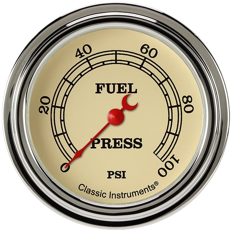 Classic Instruments Vintage 2-5/8" Fuel Pressure Gauge (100 PSI) - VT346SLF