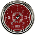 Classic Instruments V8 Red Steelie 2-5/8" Boost/Vac Gauge - V8RS341SLC