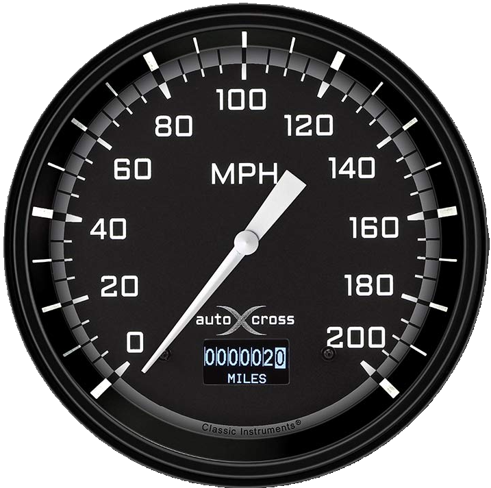Classic Instruments AutoCross Gray 4-5/8" Speedometer Gauge w/ Info Screen - AX56DGBLF