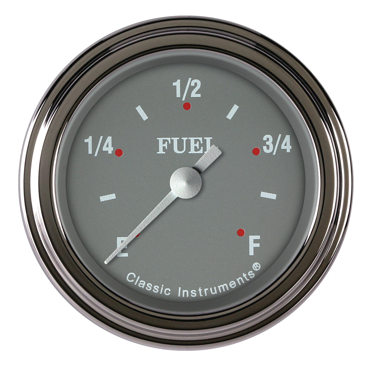 Classic Instruments Silver Gray 2-1/8" Fuel Level Gauge - SG109SLF