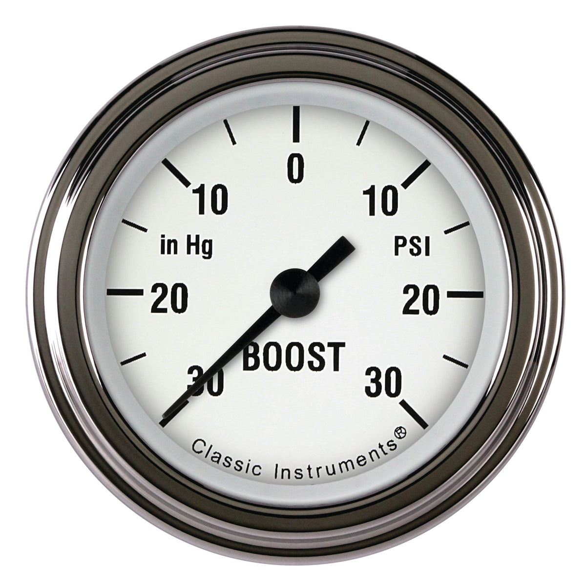 Classic Instruments White Hot 2-1/8" Boost/Vac Gauge - WH141SLF