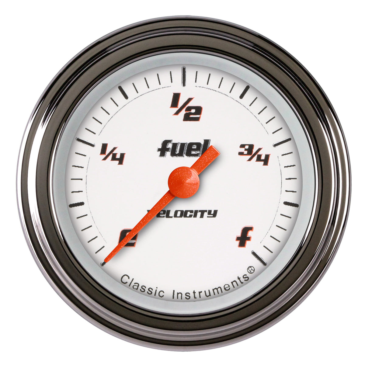 Classic Instruments Velocity White 2-1/8" Fuel Level Gauge Program American - VS109WSLF