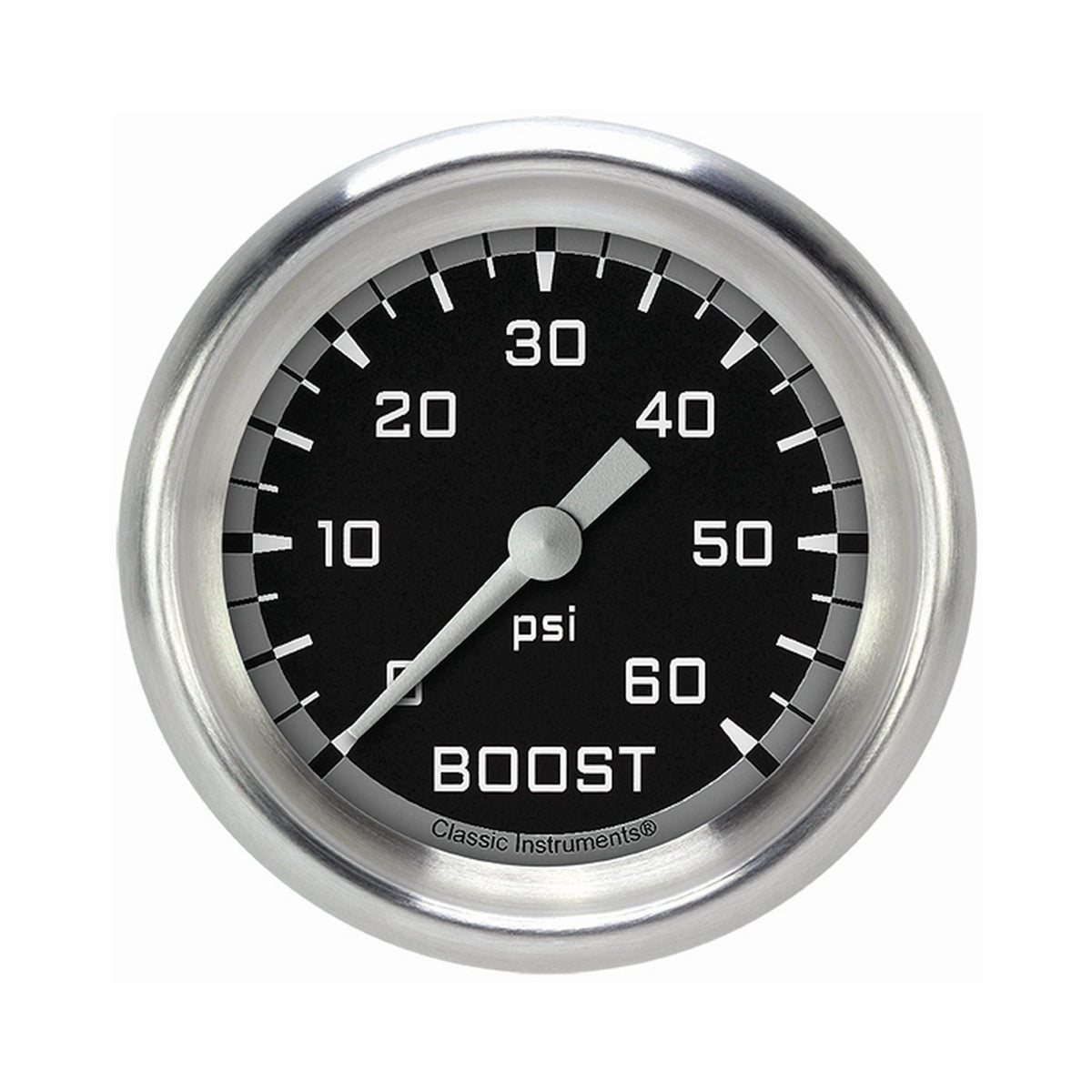 Classic Instruments Autocross Gray 2-5/8" Boost Gauge (60 PSI) - AX343GAPF