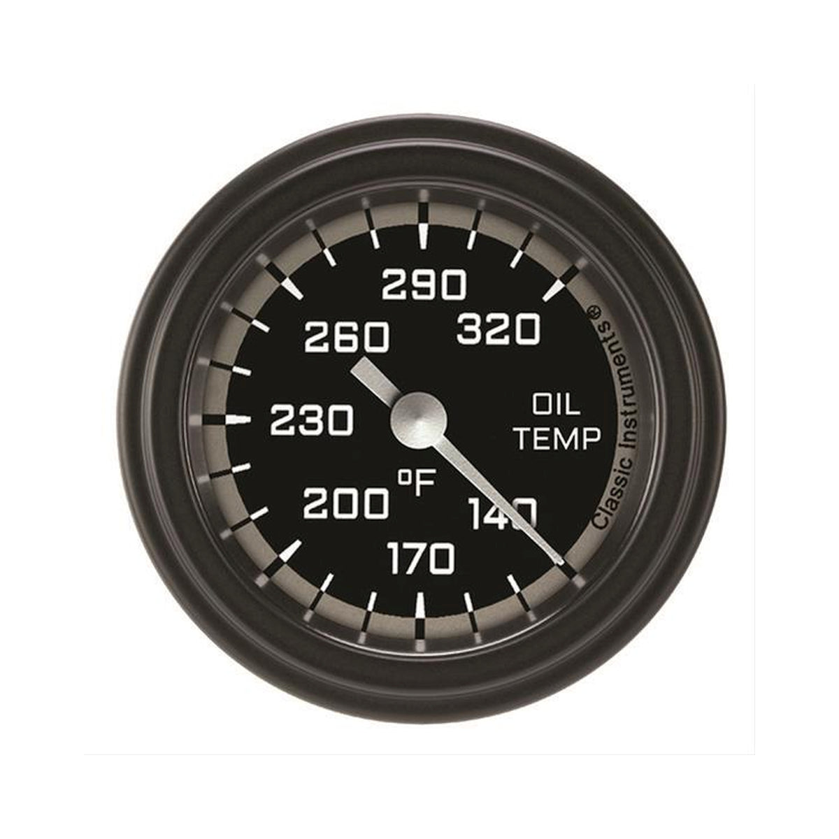Classic Instruments Autocross Gray 2-1/8" Oil Temperature Gauge - AX128GBLF