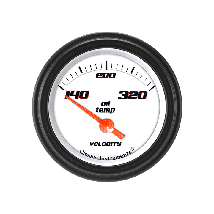 Classic Instruments Velocity White 2-1/8" Oil Temperature Gauge - VS28WBLF