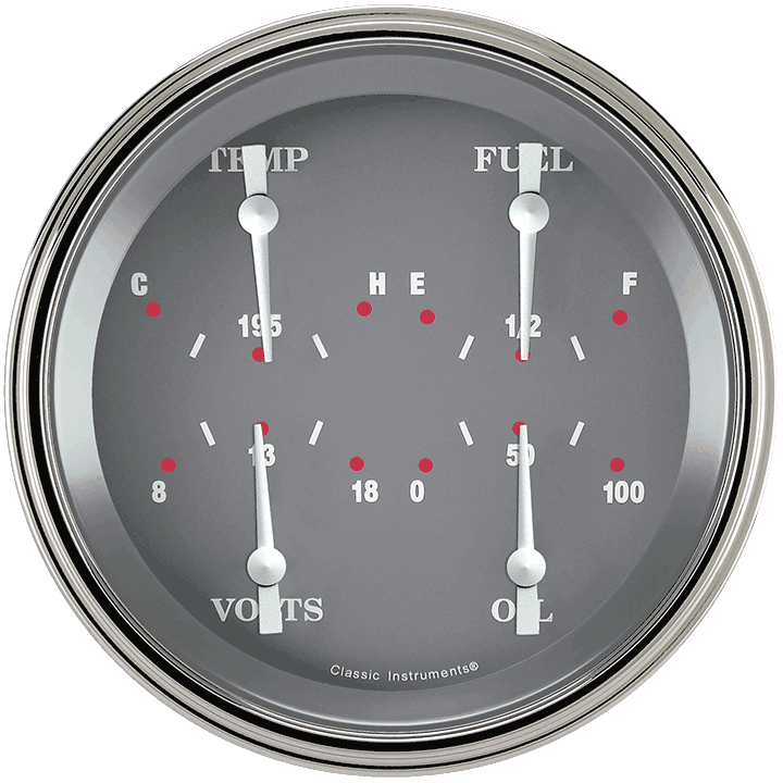Classic Instruments SG Series 5" Quad Gauge (240-33 Ohm) - SG75SLC